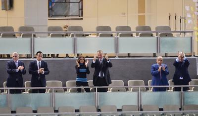 Prezident və birinci xanım milli komandanın oyununda - FOTOLAR