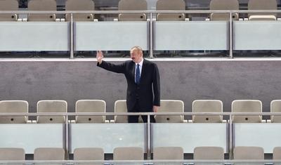 İlham Əliyev və ailə üzvləri DÇ-da yarımfinalı izlədi - FOTOLAR