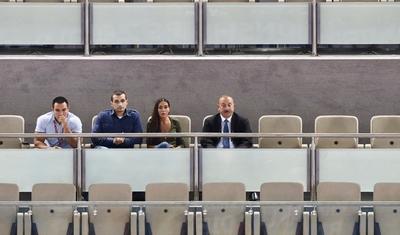 İlham Əliyev və ailə üzvləri DÇ-da yarımfinalı izlədi - FOTOLAR