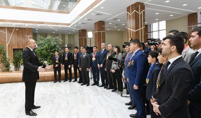 İlham Əliyev Beyləqan Olimpiya Kompleksinin açılışında - FOTOLAR