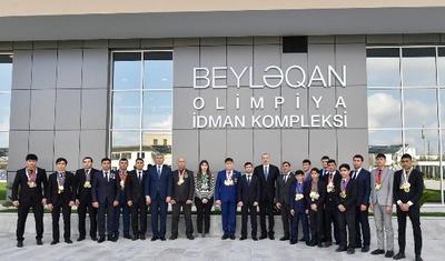 İlham Əliyev Beyləqan Olimpiya Kompleksinin açılışında - FOTOLAR