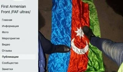 Azərbaycan bayrağını təhqir edən erməni idmançını diz çökdürdülər – FOTO