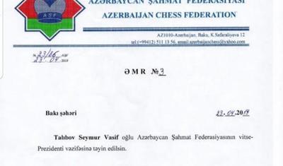 Talıbovun oğlu federasiyaya vitse-prezident təyin edildi