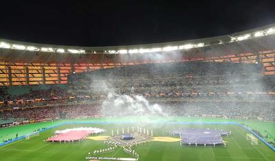 Prezident ailəsi ilə stadionda finalı izləyir - FOTOREPORTAJ