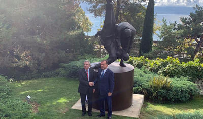 Rövnəq Abdullayev cüdo abidəsinin açılışında -