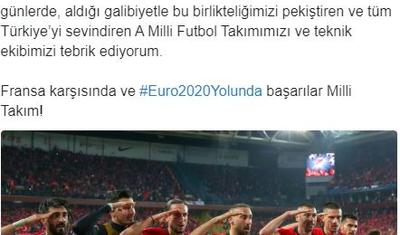 Ərdoğandan milli komandaya təbrik -