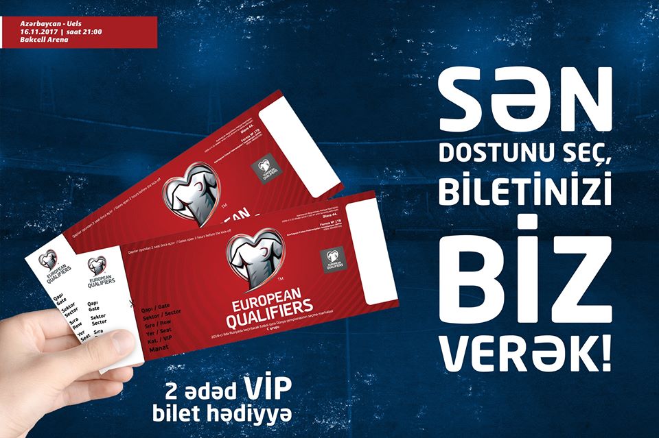 Azərbaycan - Uels matçı üçün satılan biletlərin sayı