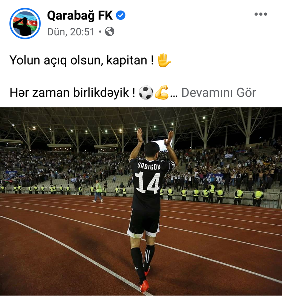"Qarabağ"dan Rəşad Sadıqov açıqlaması: "Həmişə birlikdəyik"