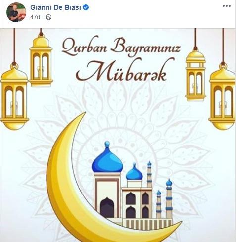 De Byazi "facebook"da Qurbandan yazdı - FOTO