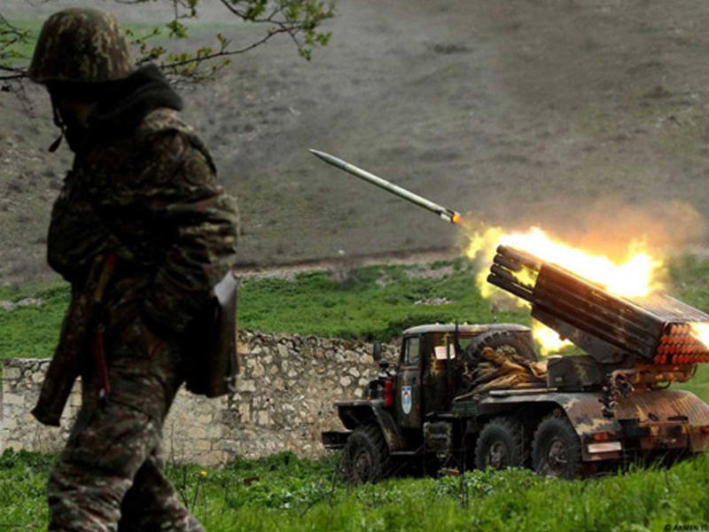 Düşmənin BM-21 “Qrad” yaylım atəşli reaktiv sistemi məhv edildi