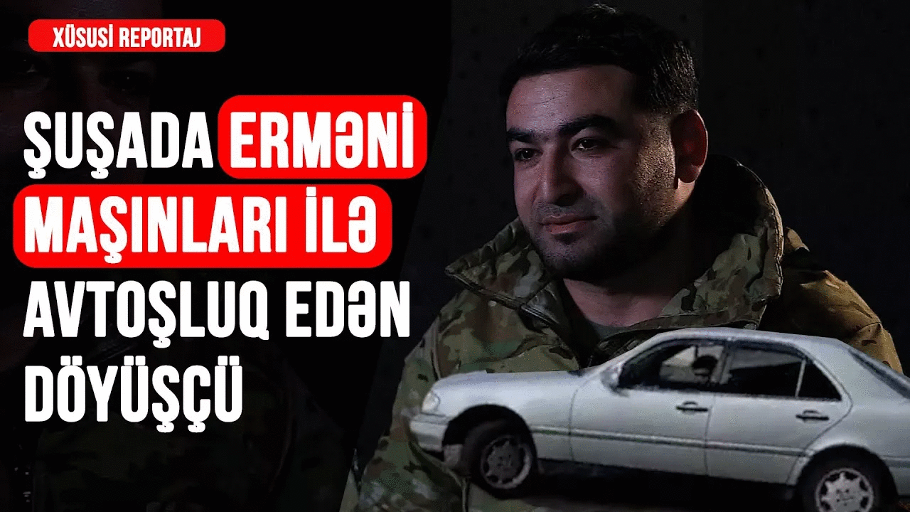 Şuşada erməni maşınları ilə avtoşluq edən döyüşçü - VİDEO