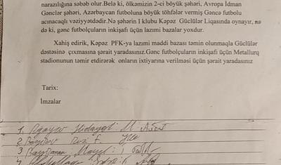 "Kəpəz" azarkeşlərindən növbəti etiraz addımı