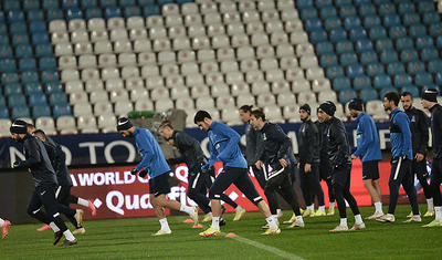 Millimizin futbolçuları Belqradın soyuğunda tər axıtdı -