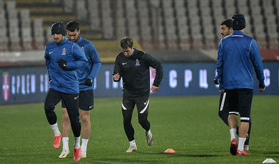 Millimizin futbolçuları Belqradın soyuğunda tər axıtdı -