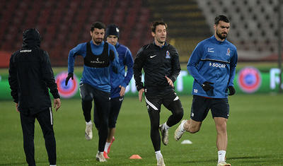 Millimizin futbolçuları Belqradın soyuğunda tər axıtdı -