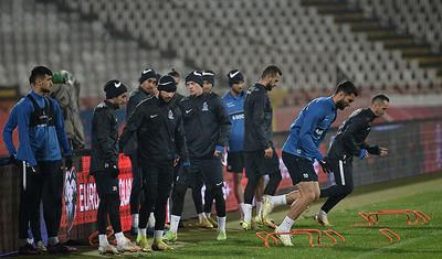Millimizin futbolçuları Belqradın soyuğunda tər axıtdı -