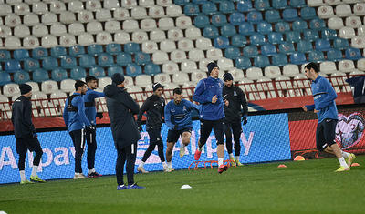 Millimizin futbolçuları Belqradın soyuğunda tər axıtdı -