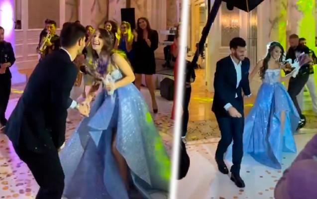 Azərbaycanlı futbolçu nişanlısı ilə rəqs etdi, hamı tamaşasına dayandı - VİDEO