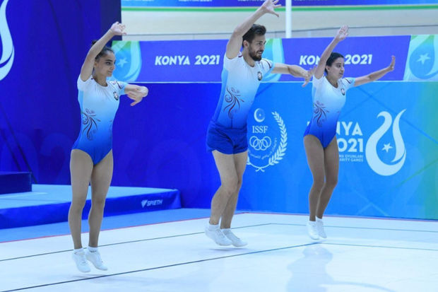 Azərbaycan gimnastlarından ibarət üçlük İslamiadanın gümüş medalını qazandı - FOTOLAR
