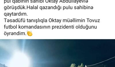 Bölgə klubunun prezidenti itirdiyi pulları Mərdəkanda necə tapdı? - FOTO FAKT