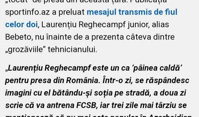 Rumınlar Regekampfa görə “Sportinfo”dan yazır -