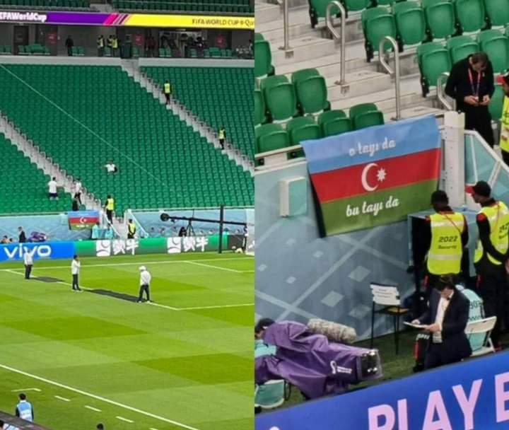 İran – ABŞ oyununun keçirildiyi stadionda Azərbaycan bayrağı: “O tayı da, bu tayı da”