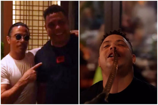 Ronaldo və Braziliya millisi Nüsrətin restoranında qonaq oldu - VİDEO