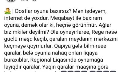 "Neftçi"dən istehza dolu paylaşım -