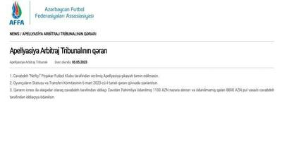"Neftçi” 9900 manat borcu gecikdirir -