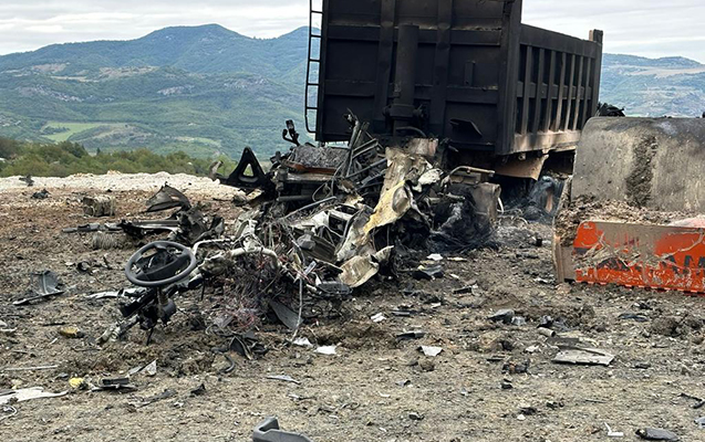 Mina partlayışlarının baş verdiyi yerdən DƏHŞƏTLİ FOTOLAR