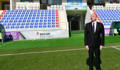 İlham Əliyev Sumqayıt şəhər stadionunda -