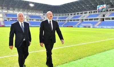 İlham Əliyev Sumqayıt şəhər stadionunda -