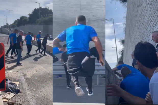 Millinin futbolçularınin  HƏMAS-ın atəşindən qorunmağa çalışdığı VİDEO yayıldı