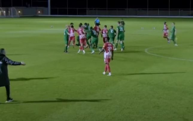 İki komanda arasında kütləvi dava düşdü, oyun yarımçıq dayandırıldı - VİDEO