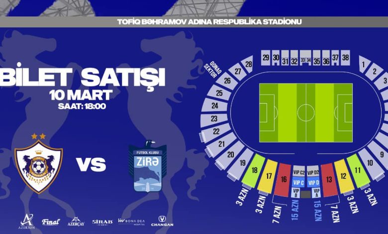 3 manat ödə, “Qarabağ”ın “Zirə” ilə oyununu izlə!