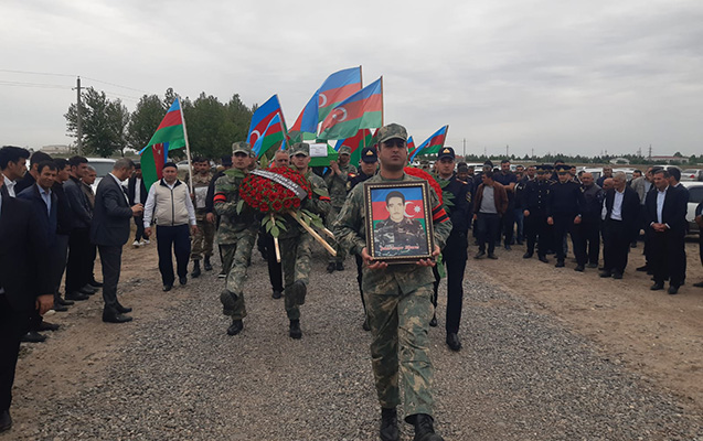 I Qarabağ müharibəsi şəhidi Biləsuvarda dəfn olundu - FOTOLAR