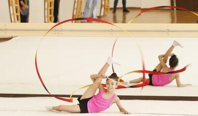 Federasiya Naxçıvan şəhərinə gimnastika xalçası hədiyyə etdi -