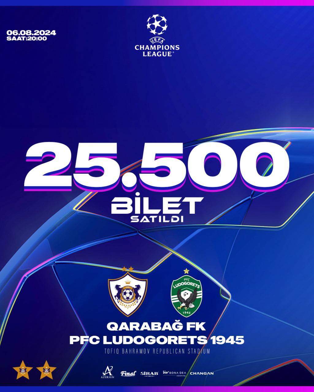 "Qarabağ" 25 mindən çox bilet satdı - Bugünkü oyuna görə