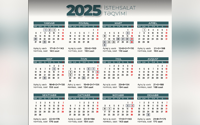 2025-ci ilin qeyri-iş günləri