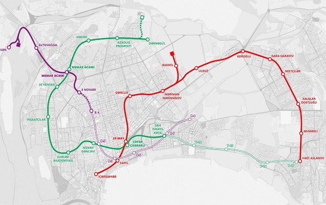 Bakıda yeni tikiləcək 10 metro stansiyası harada yerləşəcək?