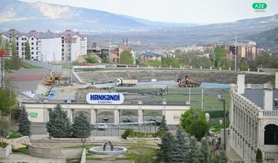 Xankəndi şəhər stadionu yenidən qurulur -