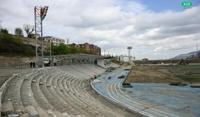 Xankəndi şəhər stadionu yenidən qurulur -