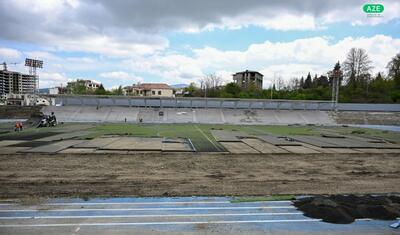 Xankəndi şəhər stadionu yenidən qurulur -