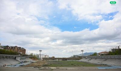 Xankəndi şəhər stadionu yenidən qurulur -