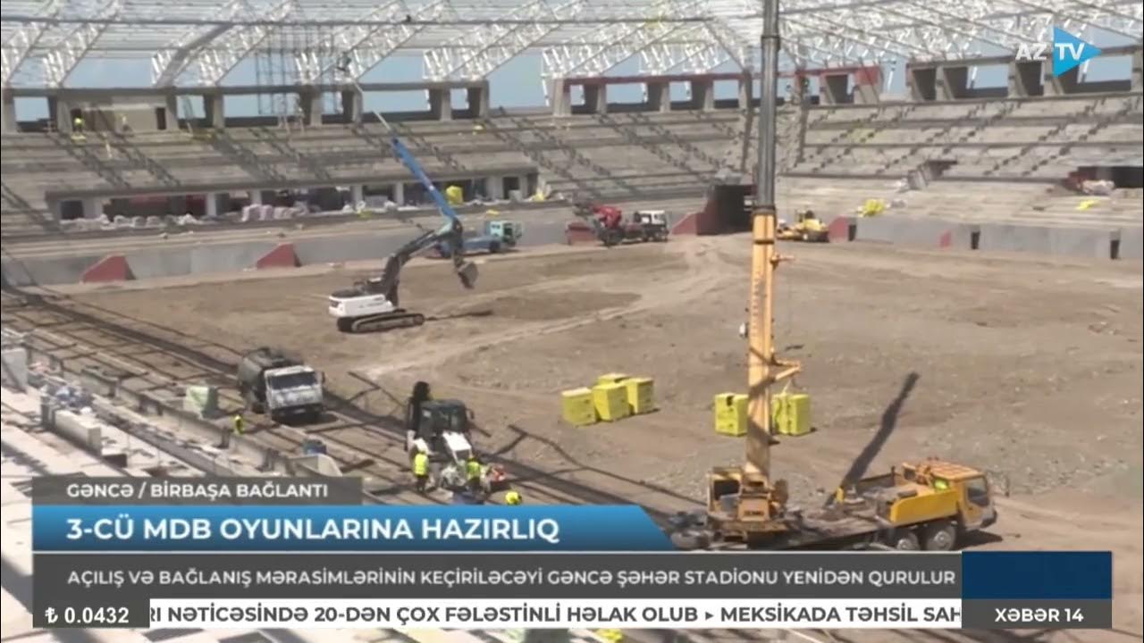 Azərbaycanın böyük şəhərində tikilən stadiondan SON VİDEO