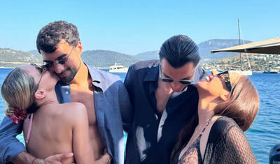 Azərbaycanın iki tanınmış hücumçusu sevgililəri ilə dənizdə -