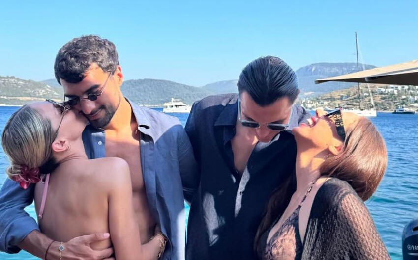 Azərbaycanın iki tanınmış hücumçusu sevgililəri ilə dənizdə - FOTOLAR