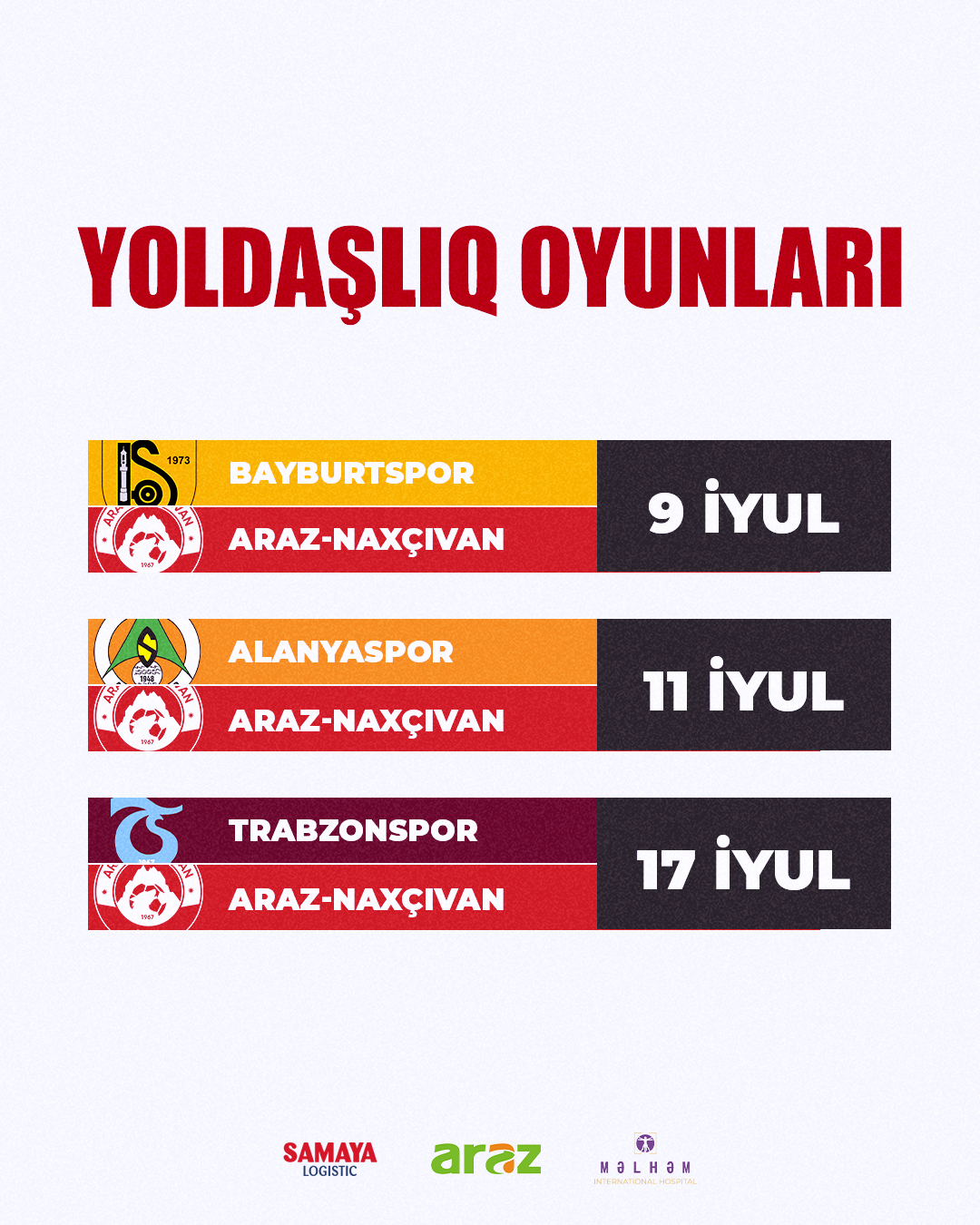 "Araz-Naxçıvan" Superliqanın 2 təmsilçisi ilə qarşılaşacaq