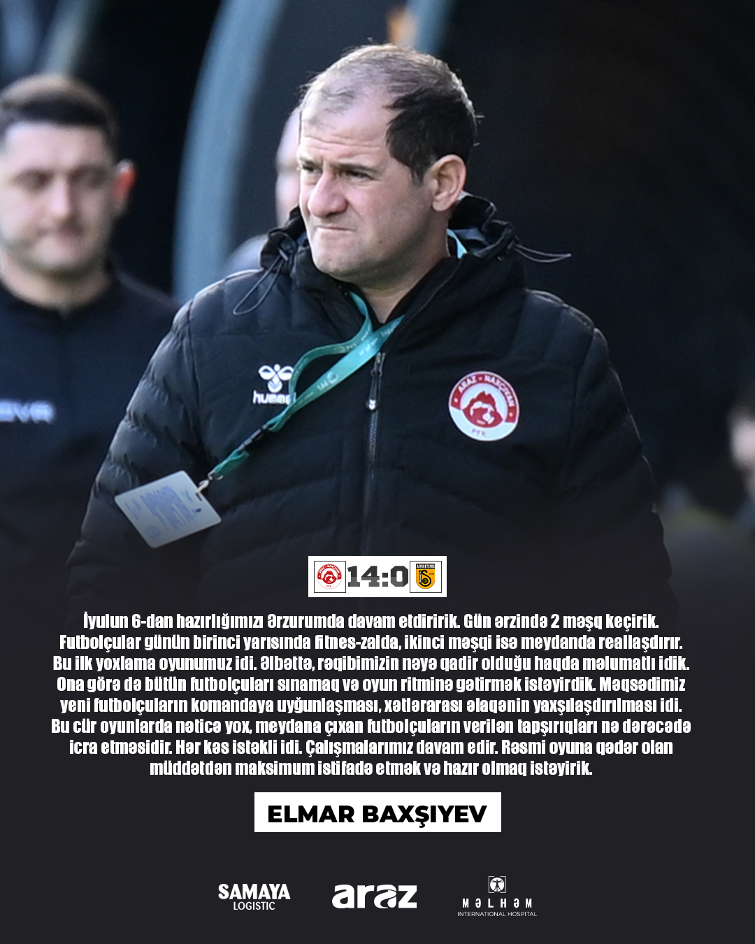 Azərbaycanlı baş məşqçi 14:0-a qiymət verdi: “Onları ritmə gətirmək istəyirdik"