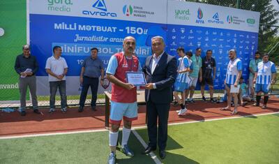 Şamaxıda "Milli Mətbuat – 150" minifutbol turniri başa çatdı - FOTOLAR